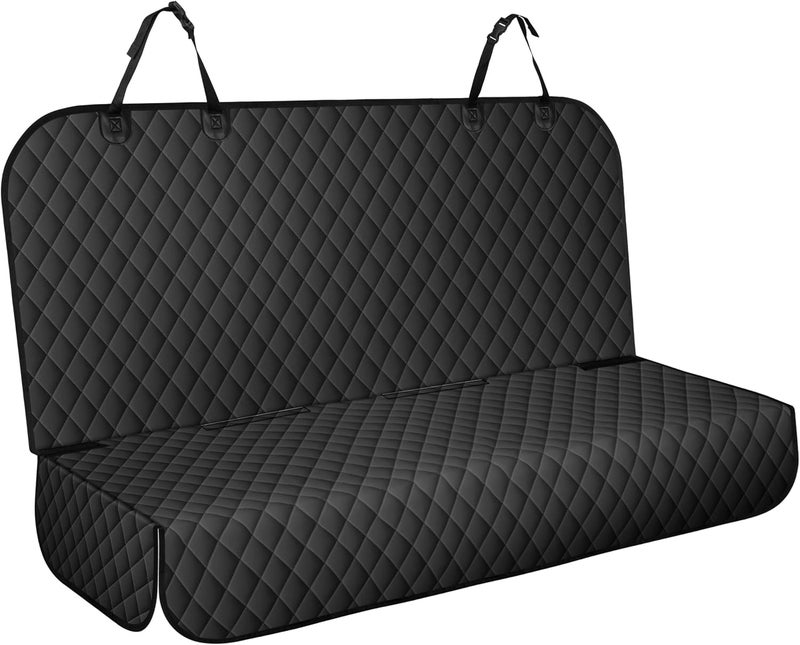 NECKORY Backseat Cover for Dogs, Waterproof and Non-Slip Pet Bench Seat Covers, Car Seat Protector for Back Seat, Universal Size Rear Car Seat Cover Fits Cars, Trucks and SUVs, L-Black - Image 1